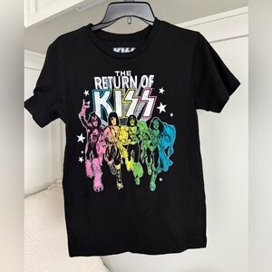 KISS  Return of KISS Dynasty Tour Black Graphic T-Shirt Size Small